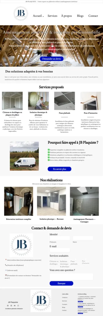 site web one page
