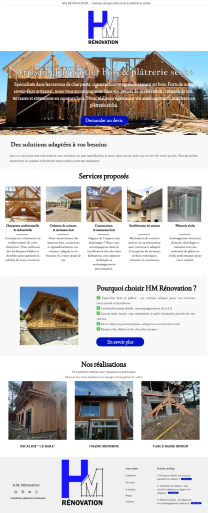 site web one page