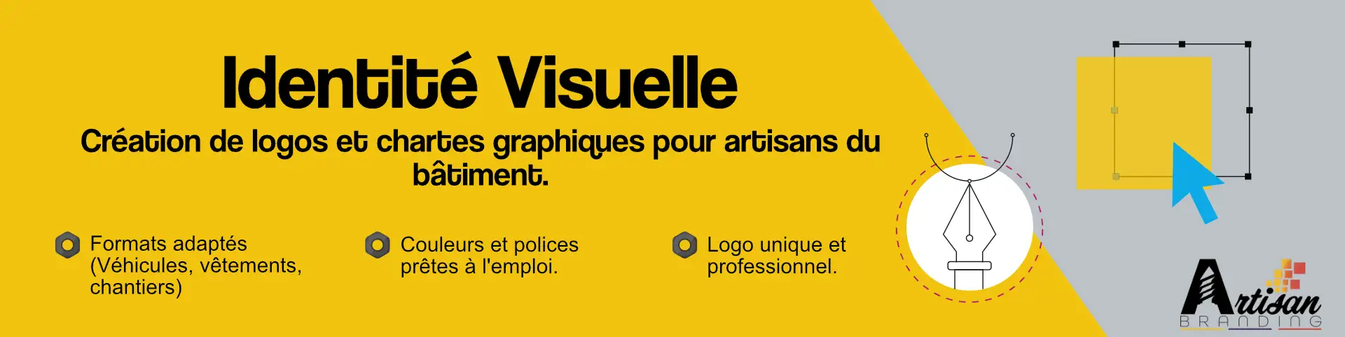Création de logos professionnels. Fichiers fournis pour vos camions, vêtements de travail et panneaux de chantier.